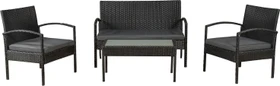 Juskys Trinidad Polyrattan Sitzgruppe schwarz