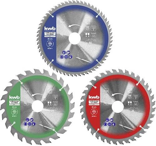 kwb Kreissägeblatt-Set, 160x25mm, 3-tlg.