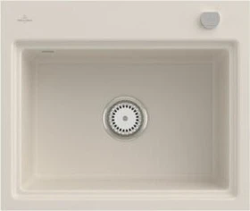 Villeroy & Boch Subway Style 60 S flat flächenbündig Becken mittig mit Ablauffernbedienung crema