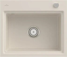 Villeroy & Boch Subway Style 60 S flat flächenbündig Becken mittig mit Ablauffernbedienung crema