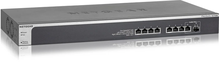 Netgear ProSAFE Plus XS700 Rackmount 10G Smart Switch, 7x RJ-45, 1x RJ-45/SFP+
