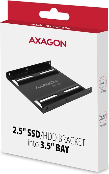 Axagon 3.5" auf 1x 2.5" Einbaurahmen, schwarz