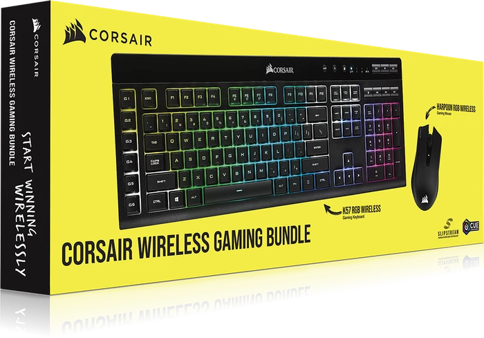 Corsair Wireless Gaming Bundle, K57 RGB Wireless + Harpoon RGB Wireless, USB/Bluetooth, DE