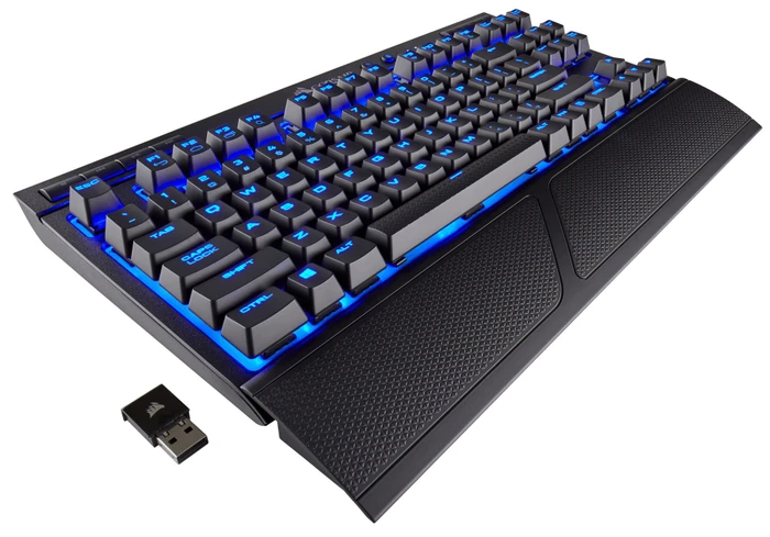 Corsair Gaming K63 Wireless, LEDs blau, MX RED, USB/Bluetooth, DE