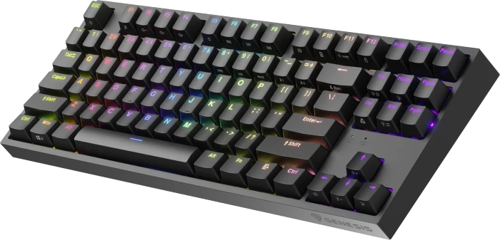 Genesis Thor 404 TKL, schwarz, LEDs RGB, hot-swap, Gateron Pro YELLOW, USB, DE