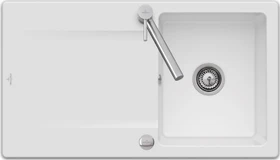 Villeroy & Boch Siluet 50 Einbau Becken reversibel mit Ablauffernbedienung snow white