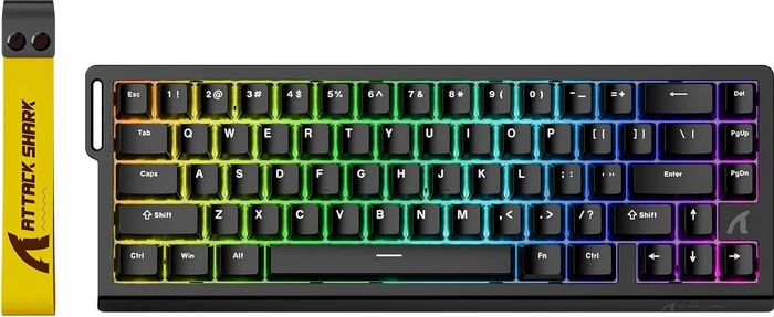 Attack Shark X68 HE Rapid Trigger Keyboard, schwarz, LEDs RGB, Outemu White Jade Magnetic, USB, US
