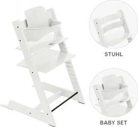 Stokke Tripp Trapp inkl. Baby-Set 2in1 Buche weiß