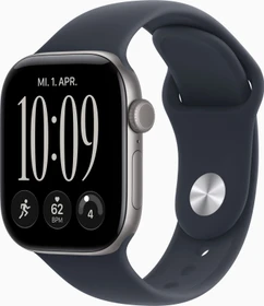 Apple Watch Series 12 (GPS) 42mm Aluminium space grau mit Sportarmband M/L navyblau