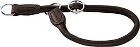 Hunter Round & Soft Elk Dressurhalsung, Hundehalsband, Leder, weich, rund, fellschonend, 55 (L), schwarz