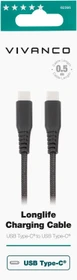 Vivanco LongLife USB-C/USB-C Kabel 0.5m schwarz