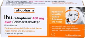 IBU-ratiopharm 400mg akut Schmerztabletten, 20 Stück