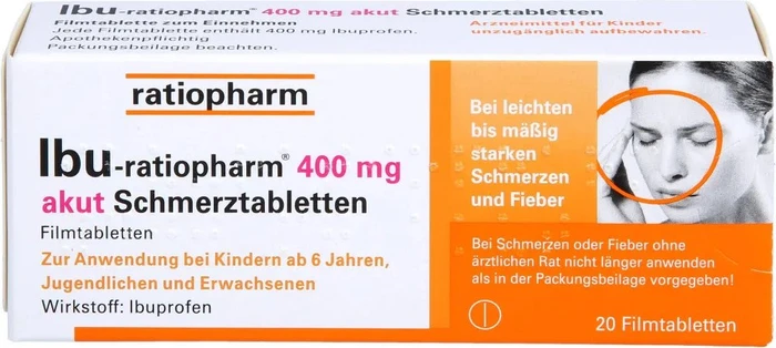 IBU-ratiopharm 400mg akut Schmerztabletten, 20 Stück