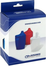 Dr. Junghans Medical Einnehmebecher mit Griff und 2x Deckel 4+12mm blau, 250ml