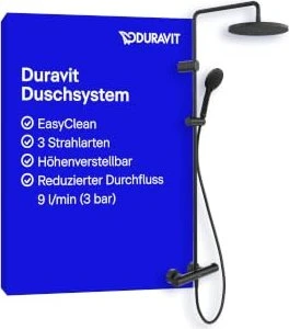 Duravit 1000 MinusFlow Duschsystem schwarz matt