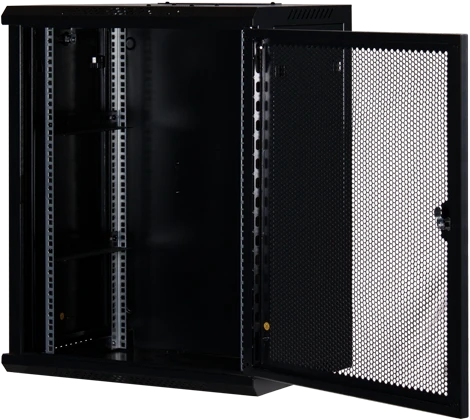 Rockstable 19" Wandschrank 15HE, Gitternetztür, IP2X, schwarz, 440mm tief