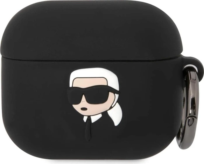 Karl Lagerfeld NFT Karl Head 3D Silicone Case für Apple AirPods 3 schwarz