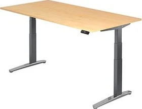 Hammerbacher Ergonomic Aktiv XBHM2E elektrisch höhenverstellbarer Sitz-Steh-Schreibtisch 200x100cm Ahorn/graphit