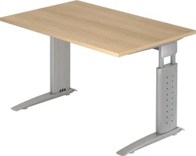 Hammerbacher Ergonomic Plus U-Serie US12/E/W Schreibtisch 120x80cm Eiche/weiß