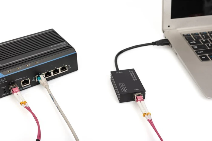 Digitus USB zu LWL Adapter LAN-Adapter, SFP, USB-A 3.0 [Stecker]