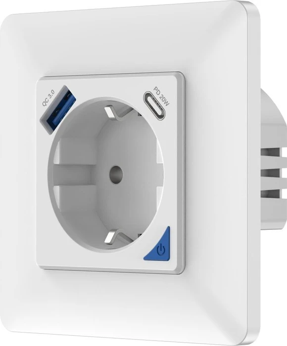 Immax Neo Nexa Smart-Innensteckdose weiß, 1x USB-C/1x USB-A, Typ F, Smart-Steckdose
