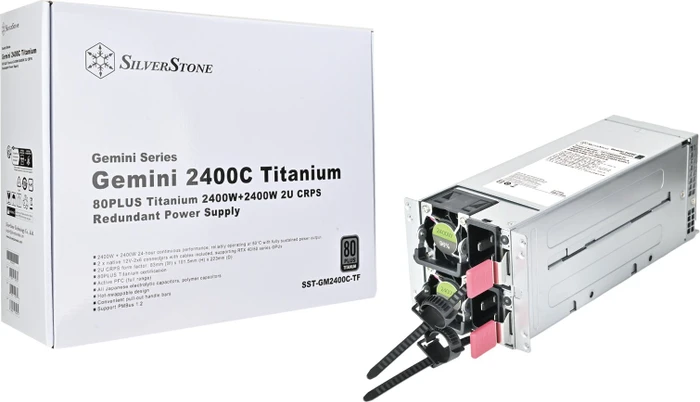 SilverStone Gemini 2400C Titanium CRPS Redundant 2400W, 2HE-Servernetzteil
