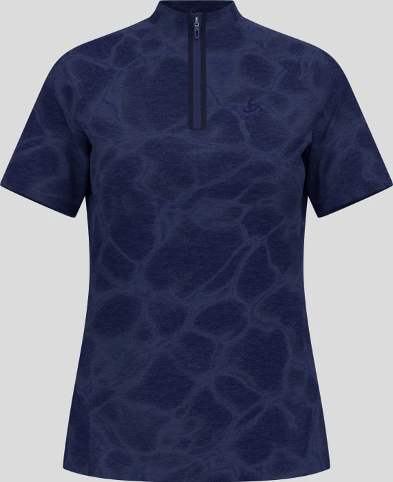 Odlo Ascent Chill-Tec Poloshirt kurzarm skipper blue melange (Damen)