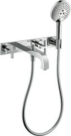 Hansgrohe Axor Citterio 3-Loch Wannenkombination mit Kreuzgriffen und Platte chrom