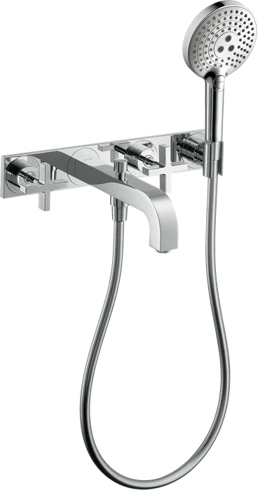 Hansgrohe Axor Citterio 3-Loch Wannenkombination mit Kreuzgriffen und Platte chrom