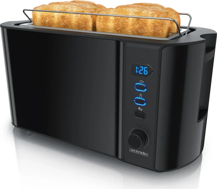 Arendo 307008 Frukost Doppel-Langschlitz-Toaster glanz-schwarz