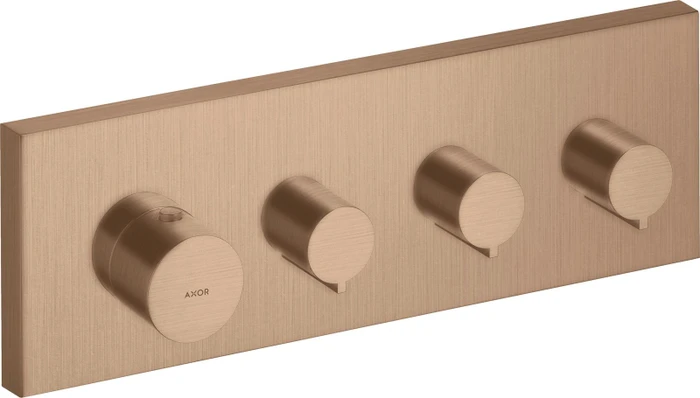 Hansgrohe Axor ShowerSolutions Thermostatmodul 360/120 Kontrollfeld für 3 Verbraucher eckig brushed red gold