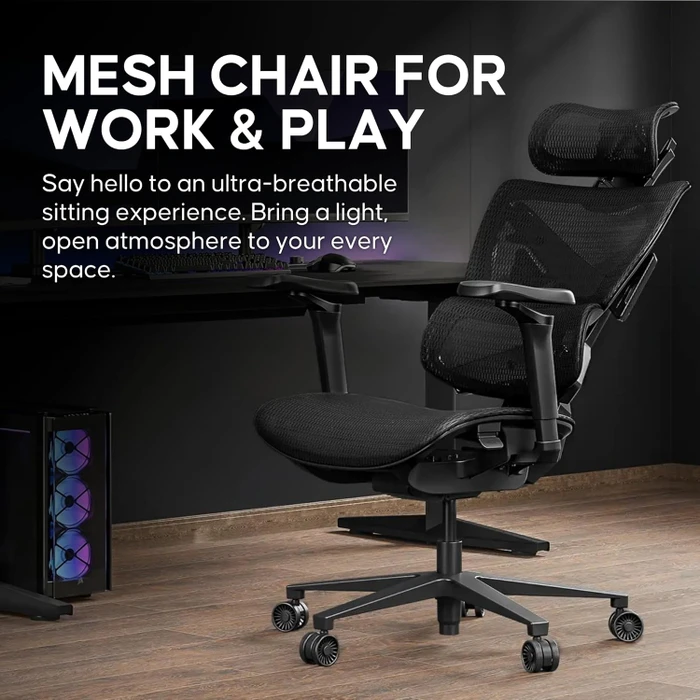 Anda Seat X-Air Pro Mesh Office Gamingstuhl, Ash Grey, grau
