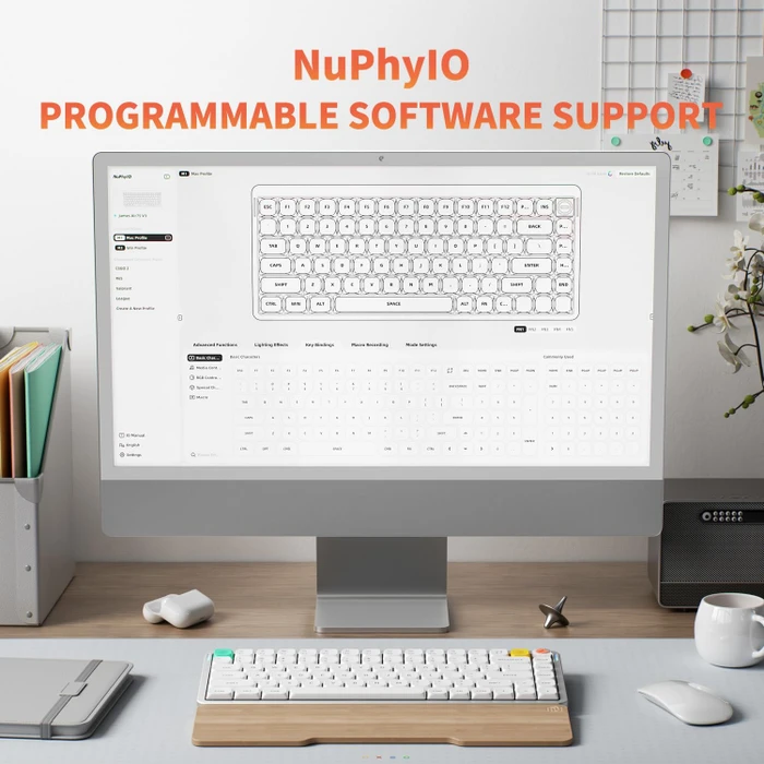 NuPhy Air75 V3 Mac/PC, Nova White, weiß/silber, hot-swap, Low-Profile Brown nano, USB/Bluetooth, UK