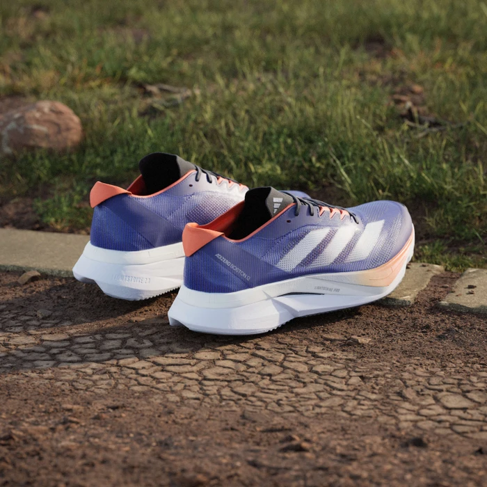 adidas Adizero Boston 12 lucid blue/cloud white/impact orange (Herren)