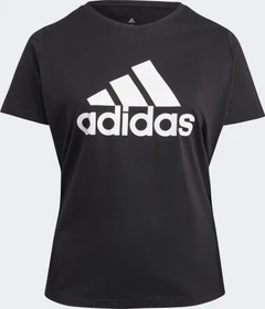 adidas Essentials Logo Große Größen T-Shirt kurzarm schwarz/weiß (Damen)