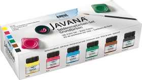 Kreul Javana Seidenmalfarbe Grundfarben, 6 Farben, 20ml, 6er-Set