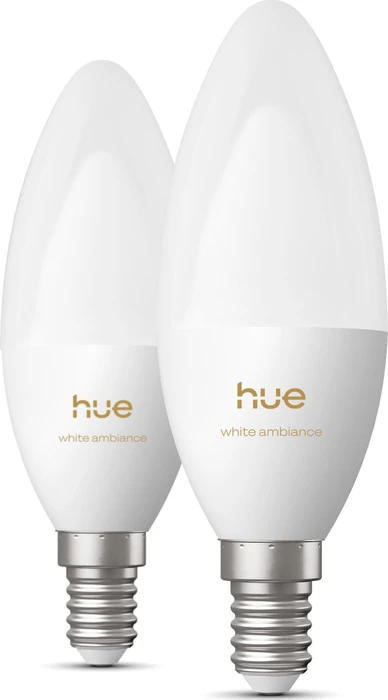 Philips Hue White Ambiance 500 LED-Bulb E14 3.7W, 2 Stück