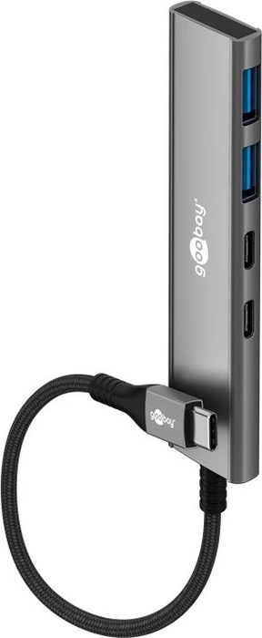Wentronic goobay Slim 4-Port USB-Hub, 2x USB-C 3.0/2x USB-A 3.0, USB-C 3.0 [Stecker]