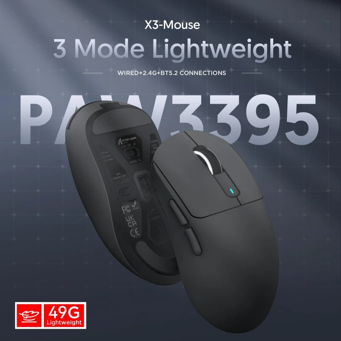 Attack Shark X3 Wireless Gaming Mouse schwarz, USB/Bluetooth