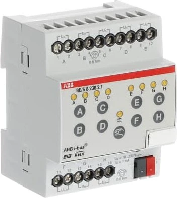 ABB BE/S8.230.2.1 KNX Binäreingang 8-fach, 230V, 4TE REG