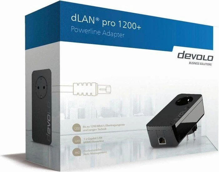 devolo dLAN pro 1200+ Starter Kit schwarz, HomePlug AV2, RJ-45, 2er-Pack