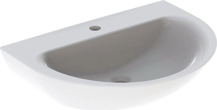 Geberit Renova Waschtisch 70cm, Hahnloch mittig, ohne Überlauf, weiß
