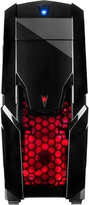Inter-Tech Q2 Illuminator, Acrylfenster, Lüfter LED rot