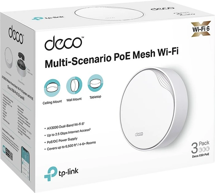 TP-Link Deco X50-PoE, AX3000, 3er-Pack