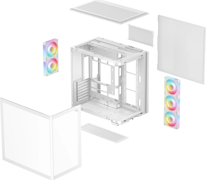 DeepCool CG590U 5F WH, weiß, Glasfenster