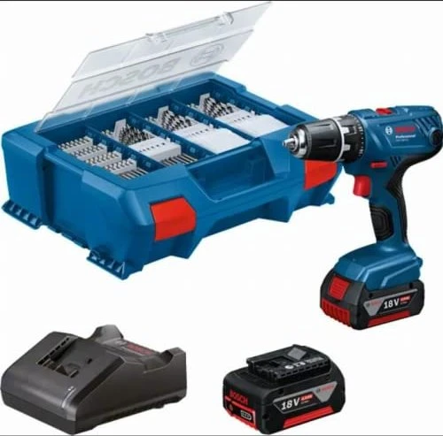 Bosch Professional GSR 18V-21 Akku-Bohrschrauber inkl. Koffer + 2 Akkus 4.0Ah + Zubehör