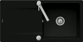 Villeroy & Boch Siluet 60 Einbau Becken reversibel mit Ablauffernbedienung pure black