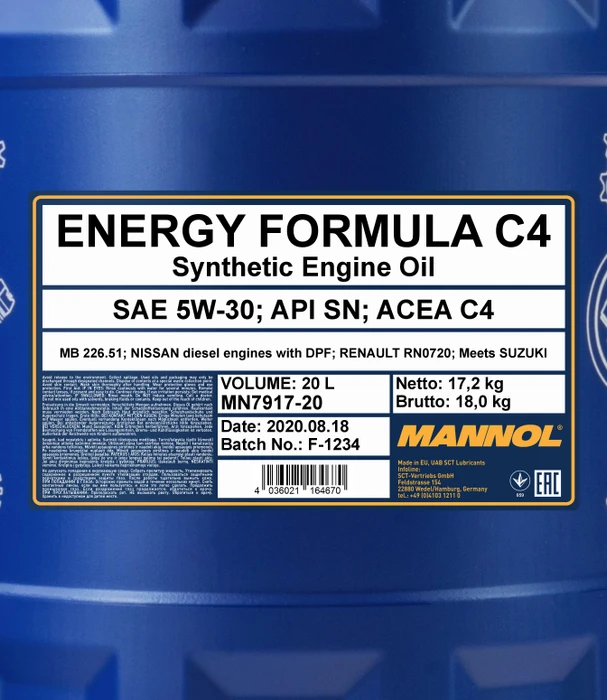 Mannol Energy Formula C4 5W-30 20l