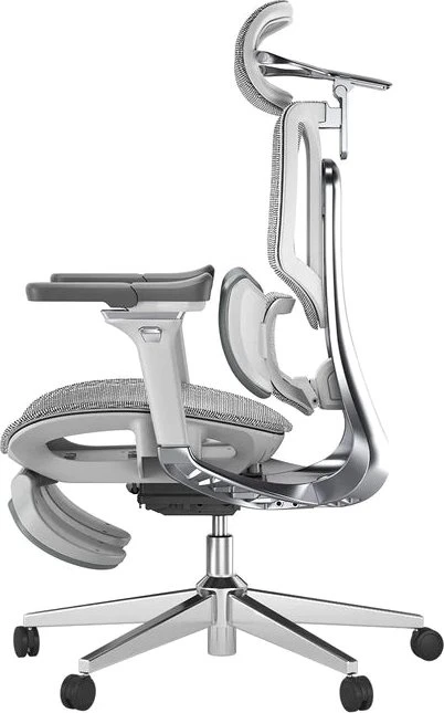 Hbada E3 Pro Ergonomischer Bürostuhl mit Fußstütze, grau/weiß