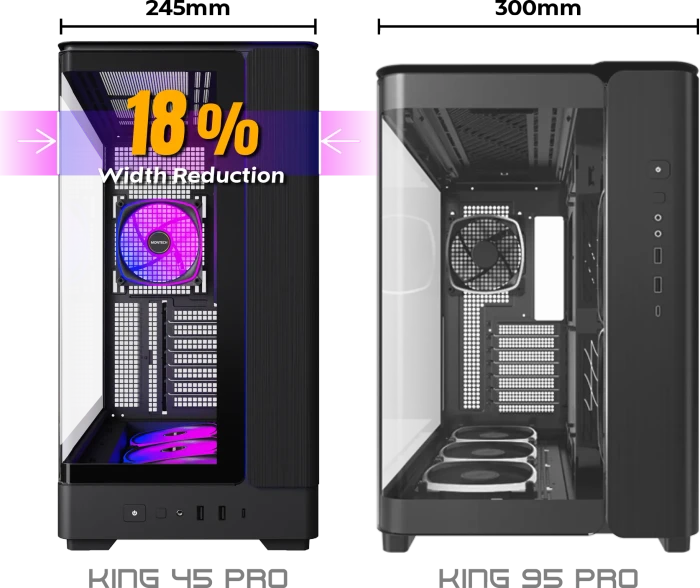 Montech King 45 Pro Black, Glasfenster